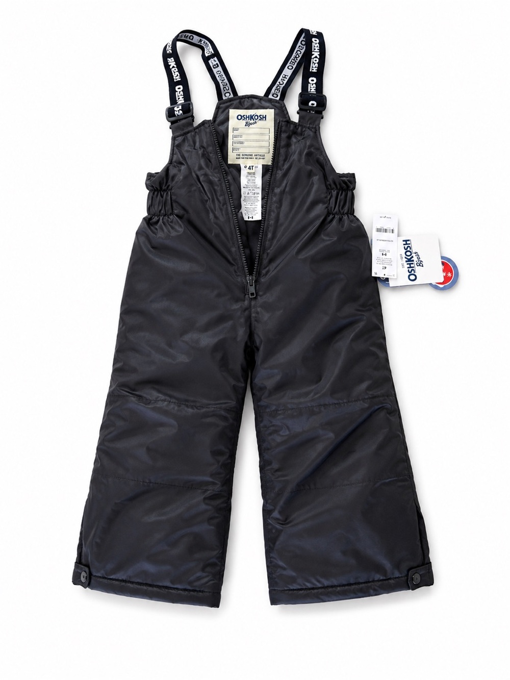 NWT OshKosh B’gosh Black Snow Bibs 4T